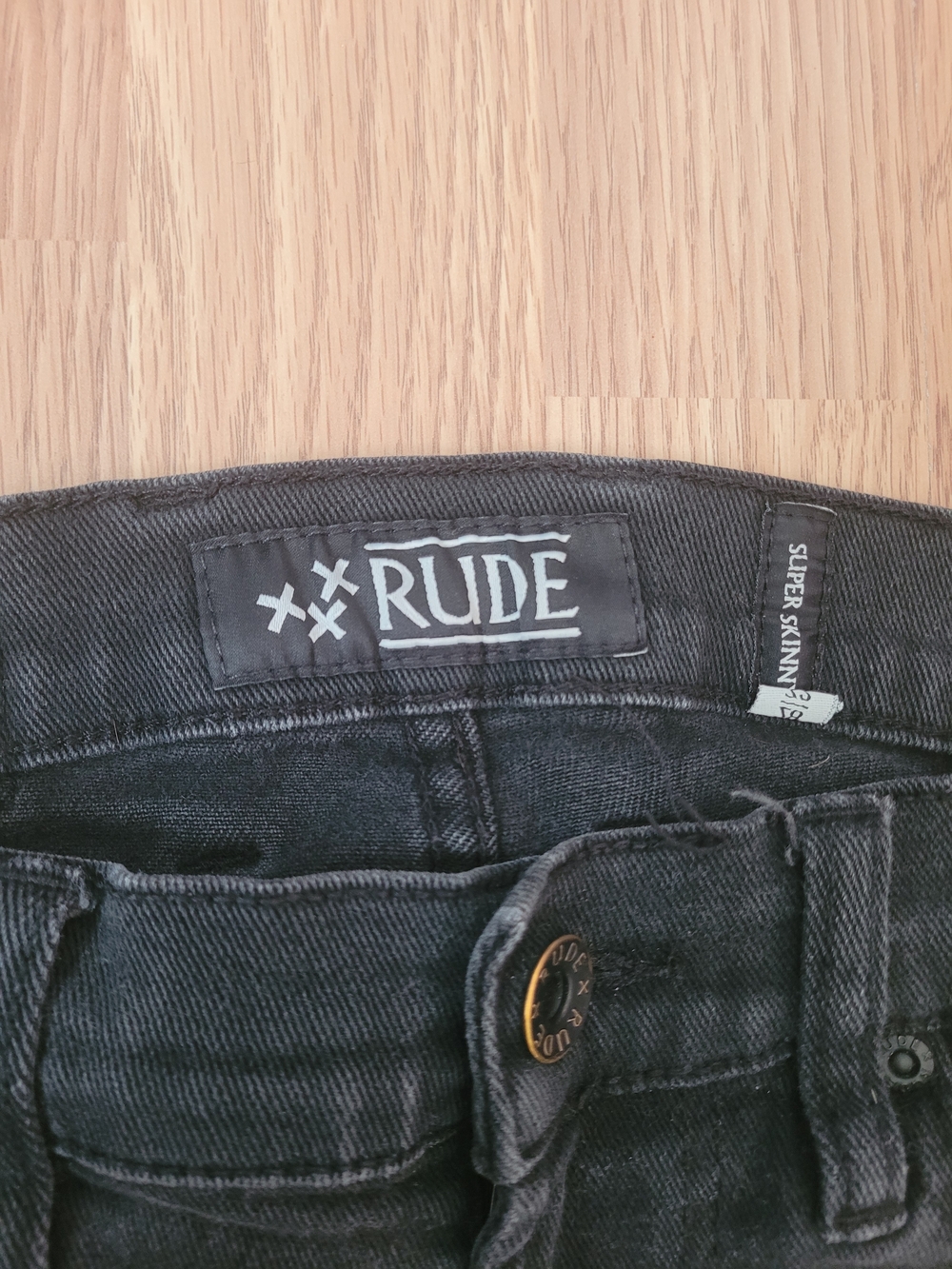 RUDE Black Super Skinny Jeans
